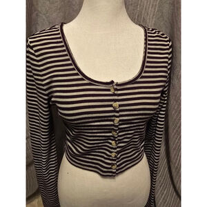 Free People Beach Striped Crop Top S